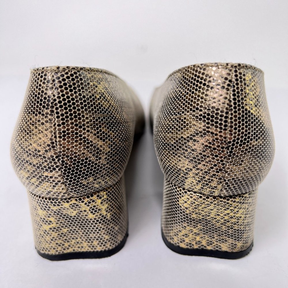 Stuart Weitzman Slip On Snake Embossed Leather Sl… - image 8